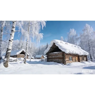 动态-雪景木屋